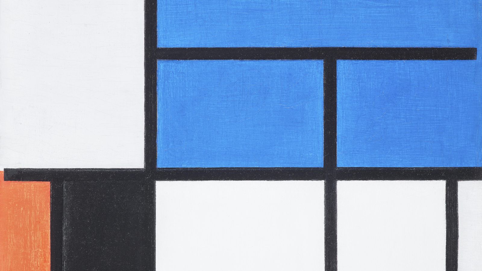 Abstract Geometric Blue Orange White Wall Art