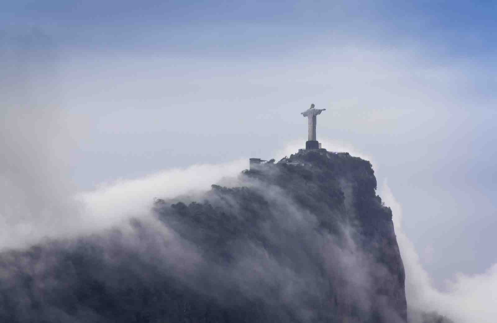 Christ the Redeemer Misty Mountain Wall Art