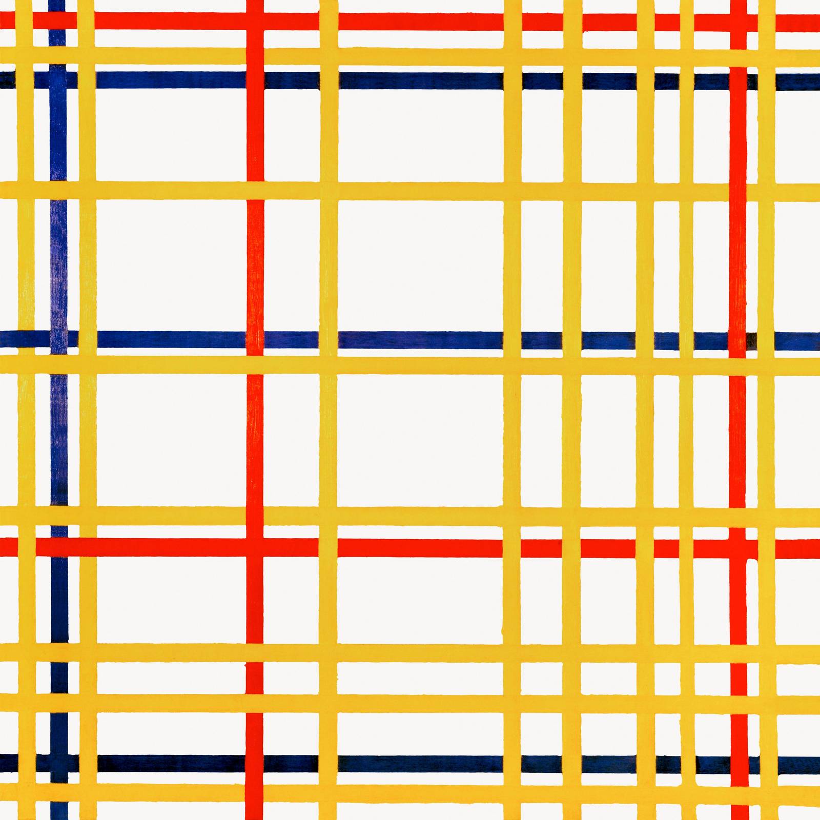 Abstract Grid Yellow Blue Red Wall Art