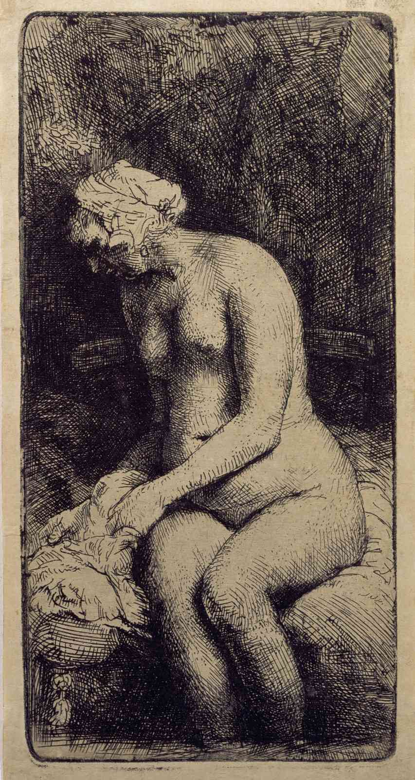 Rembrandt Nude Woman Serene Wall Art