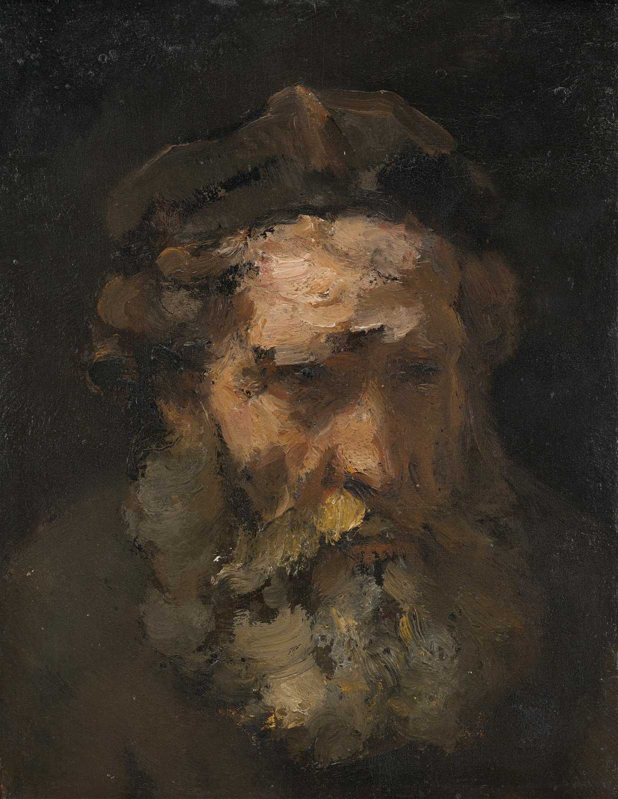 Old Man Portrait Expressive Oil Wall Art