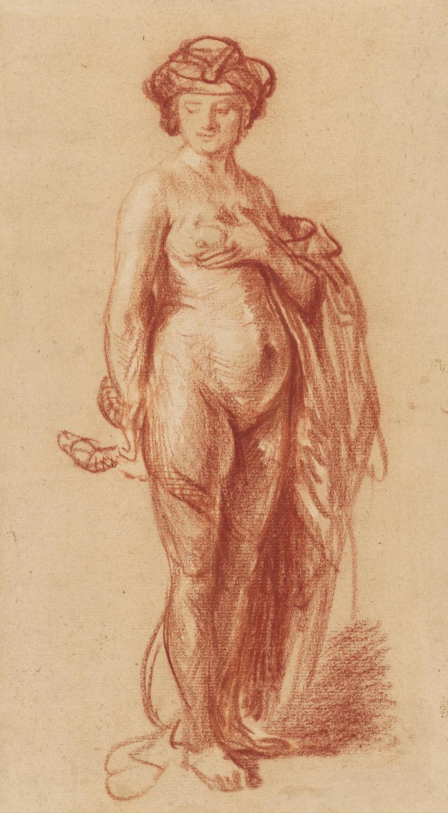Classic Nude Figure Red Chalk Wall Art