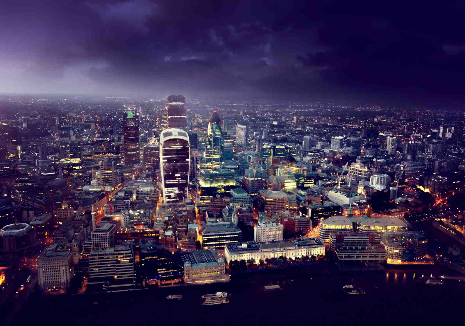 London Skyline Night Cityscape Wall Art