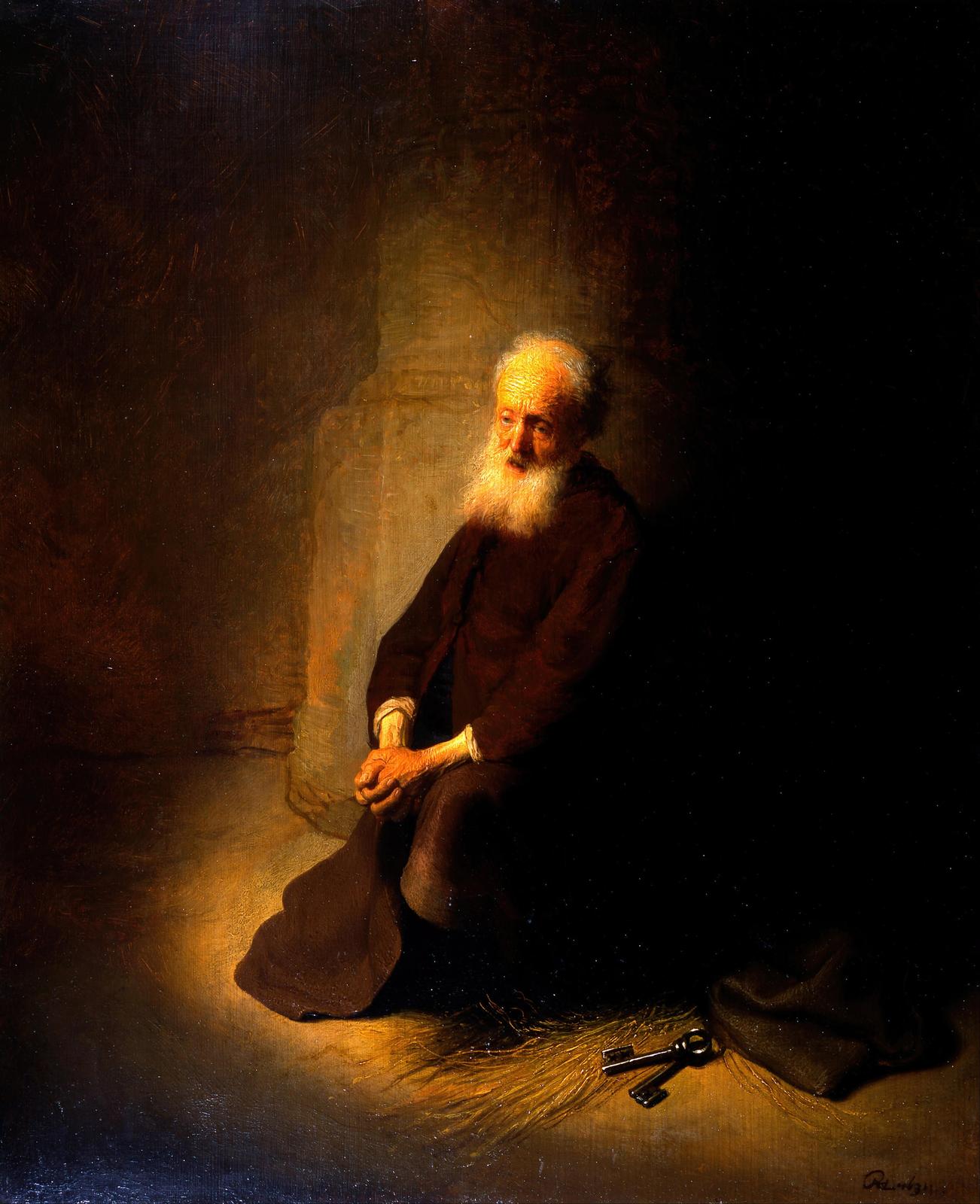Rembrandt's Philosopher: Contemplative Wisdom Wall Art