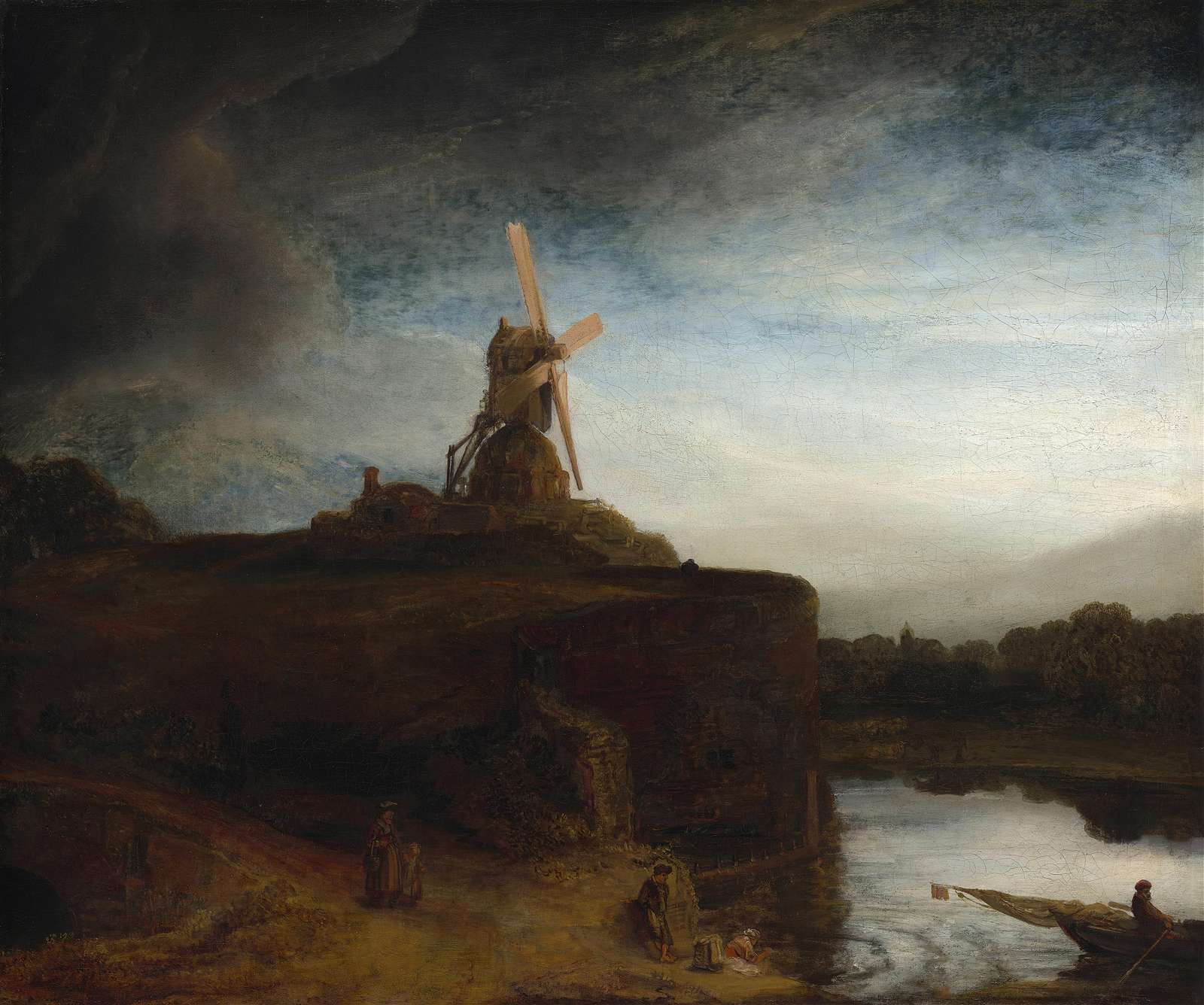 Dramatic Windmill Landscape Wall Art