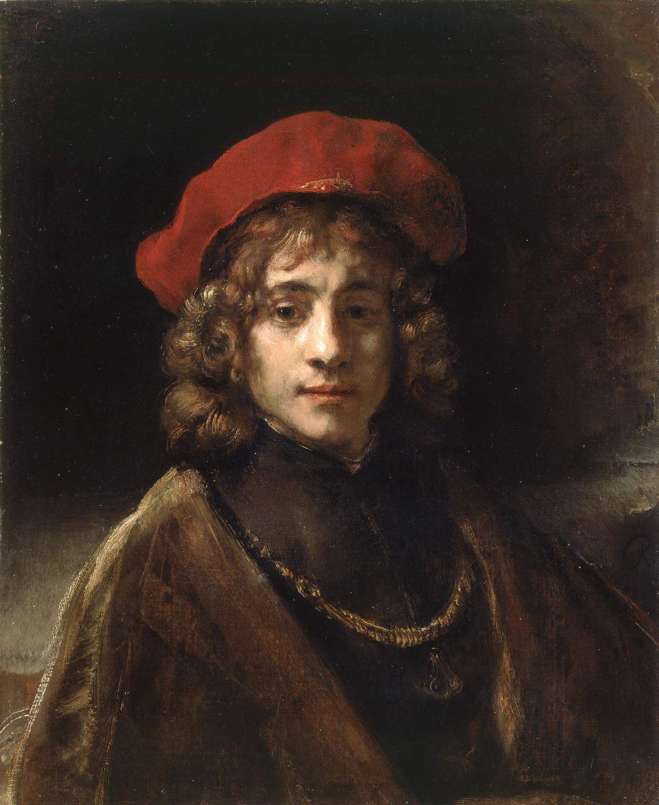 Rembrandt Young Man Red Beret Wall Art