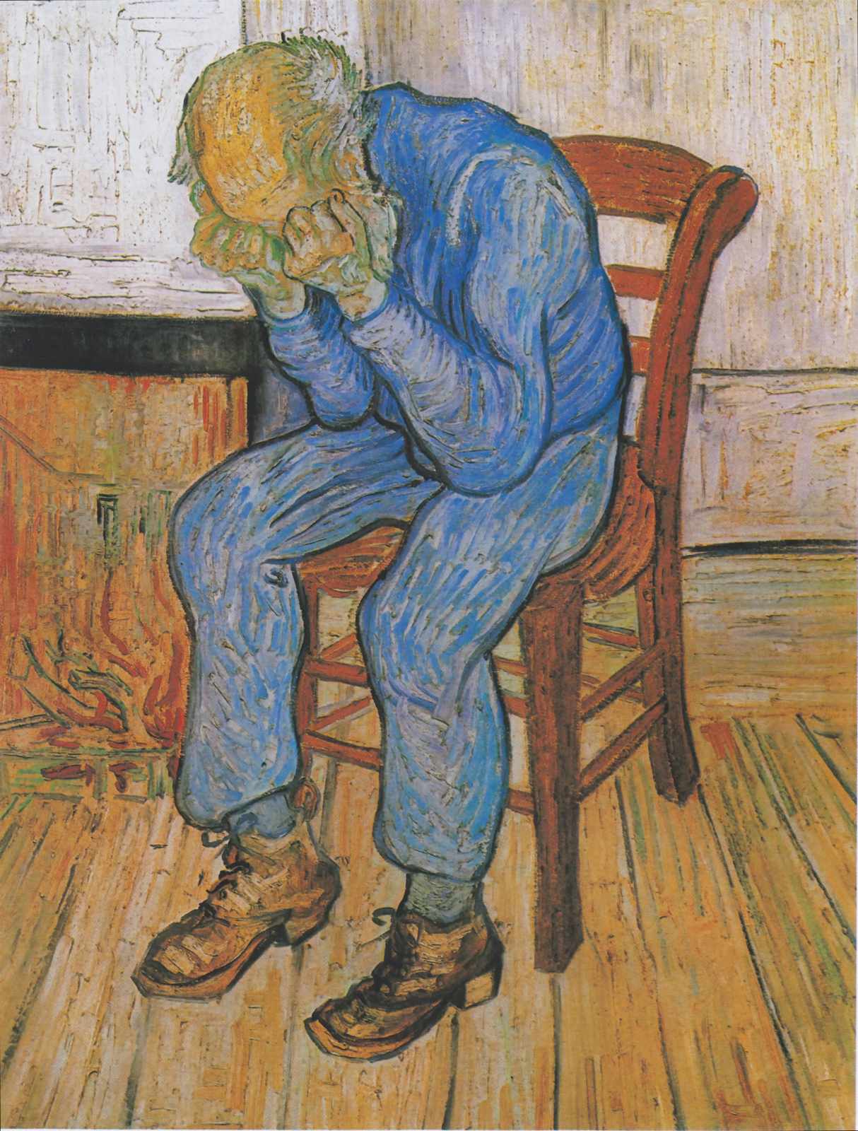 Man in Blue Van Gogh Style Wall Art