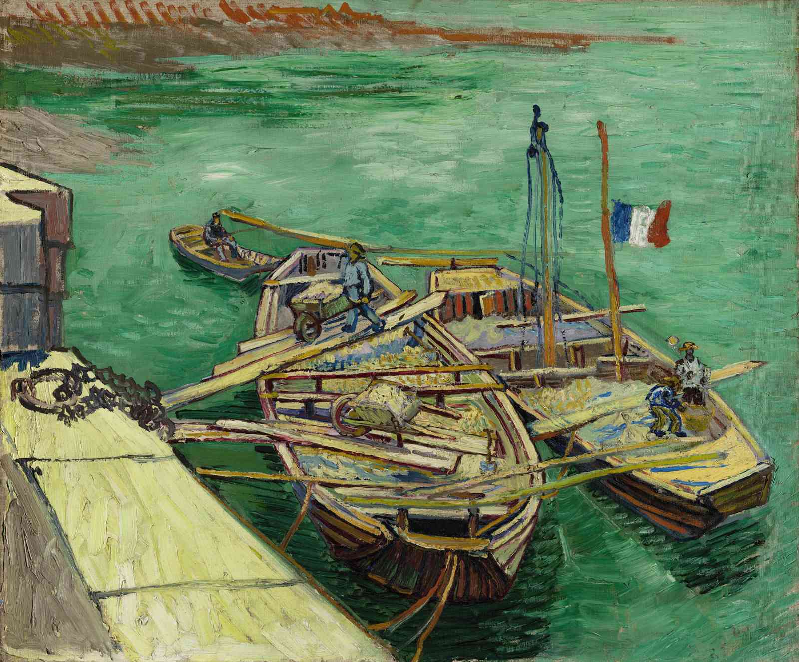Boats at Arles Van Gogh Style Wall Art