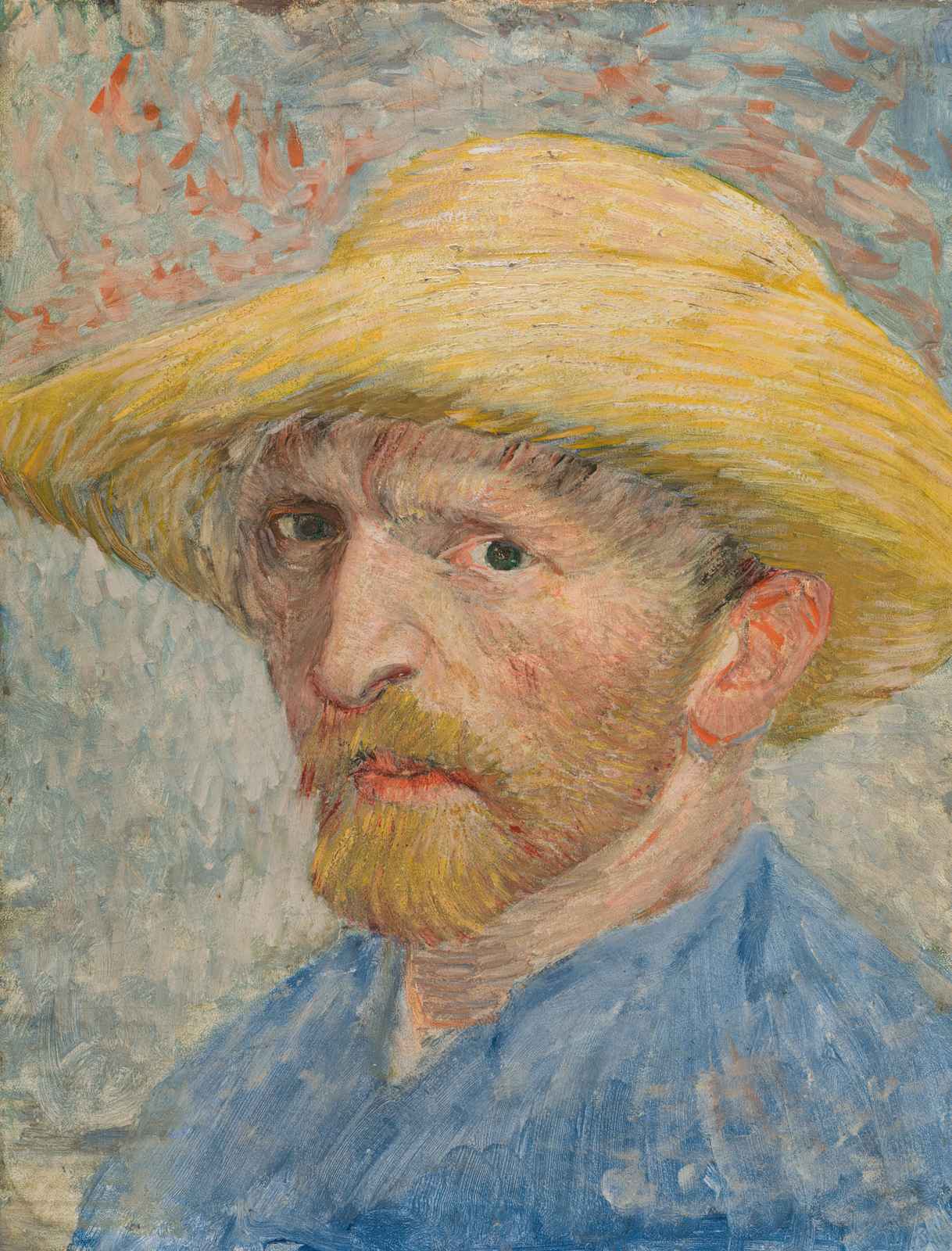 Van Gogh Self-Portrait with Straw Hat Wall Art