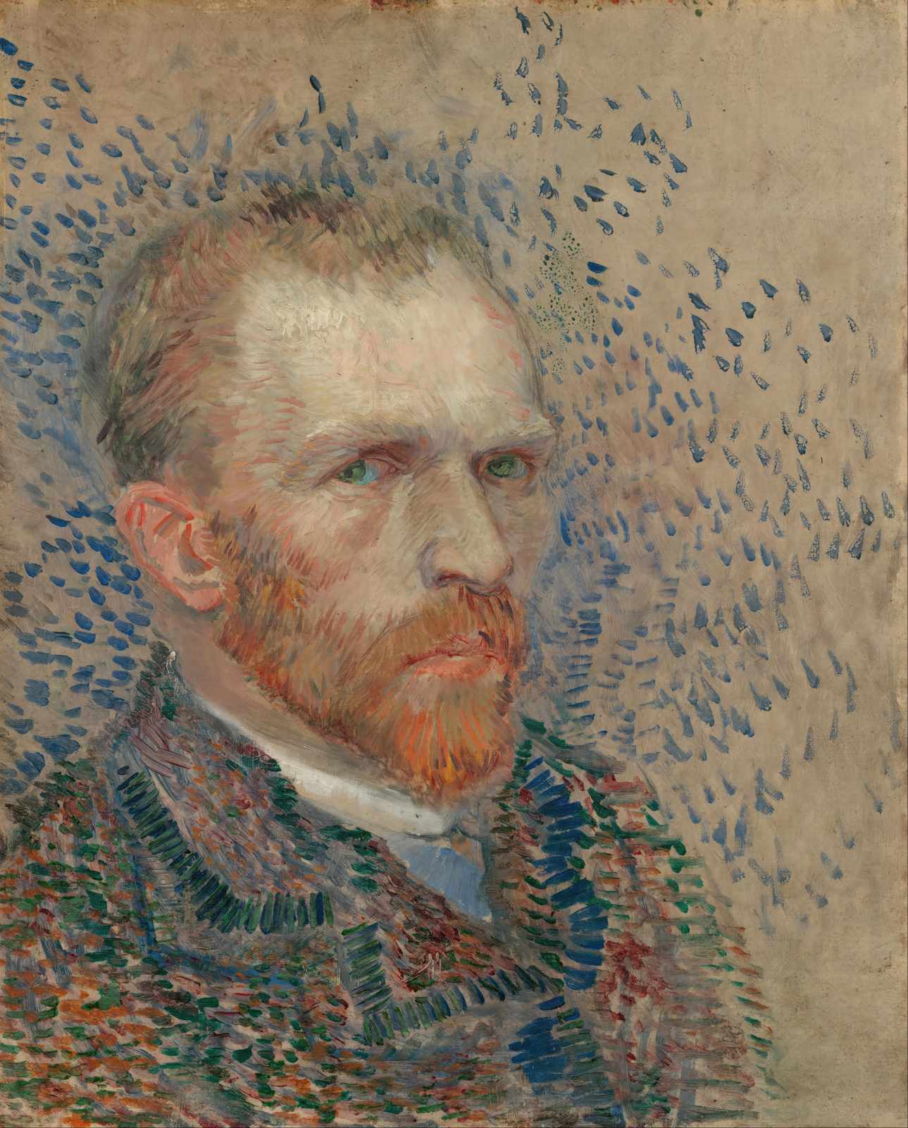 Van Gogh Self-Portrait with Green Eyes Wall Art