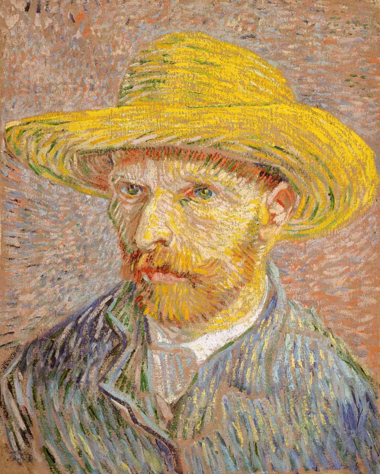 Van Gogh Self Portrait with Straw Hat Wall Art