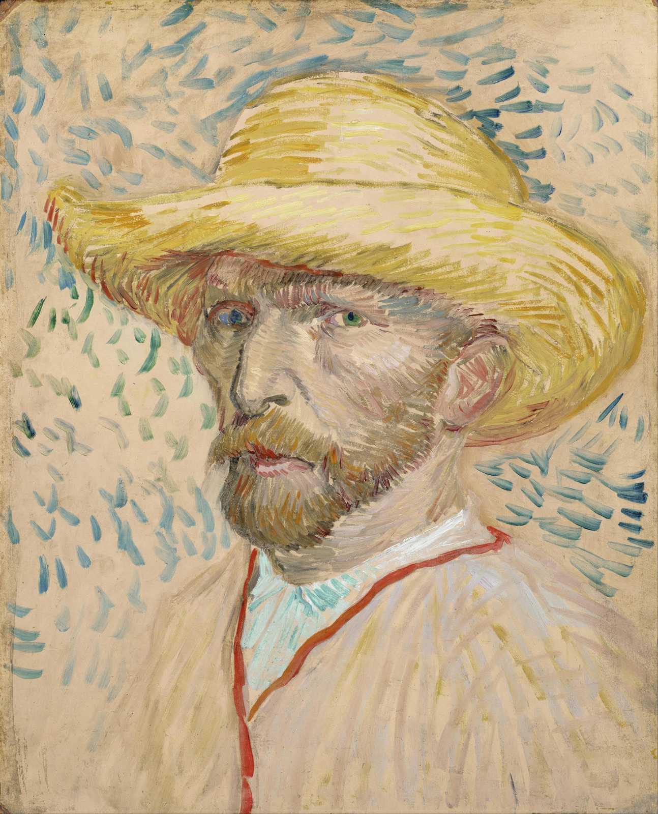 Van Gogh Self-Portrait with Straw Hat Wall Art