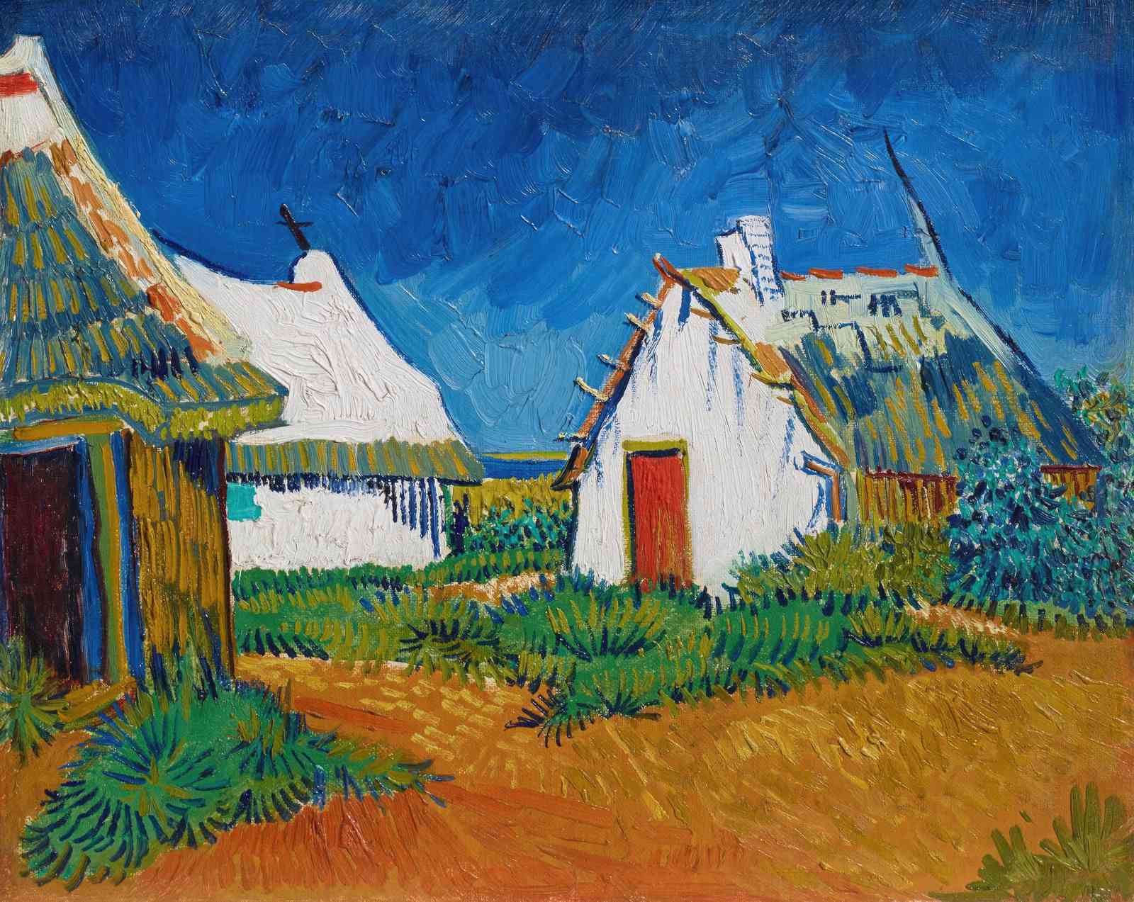 Vibrant Village Houses Van Gogh Wall Art