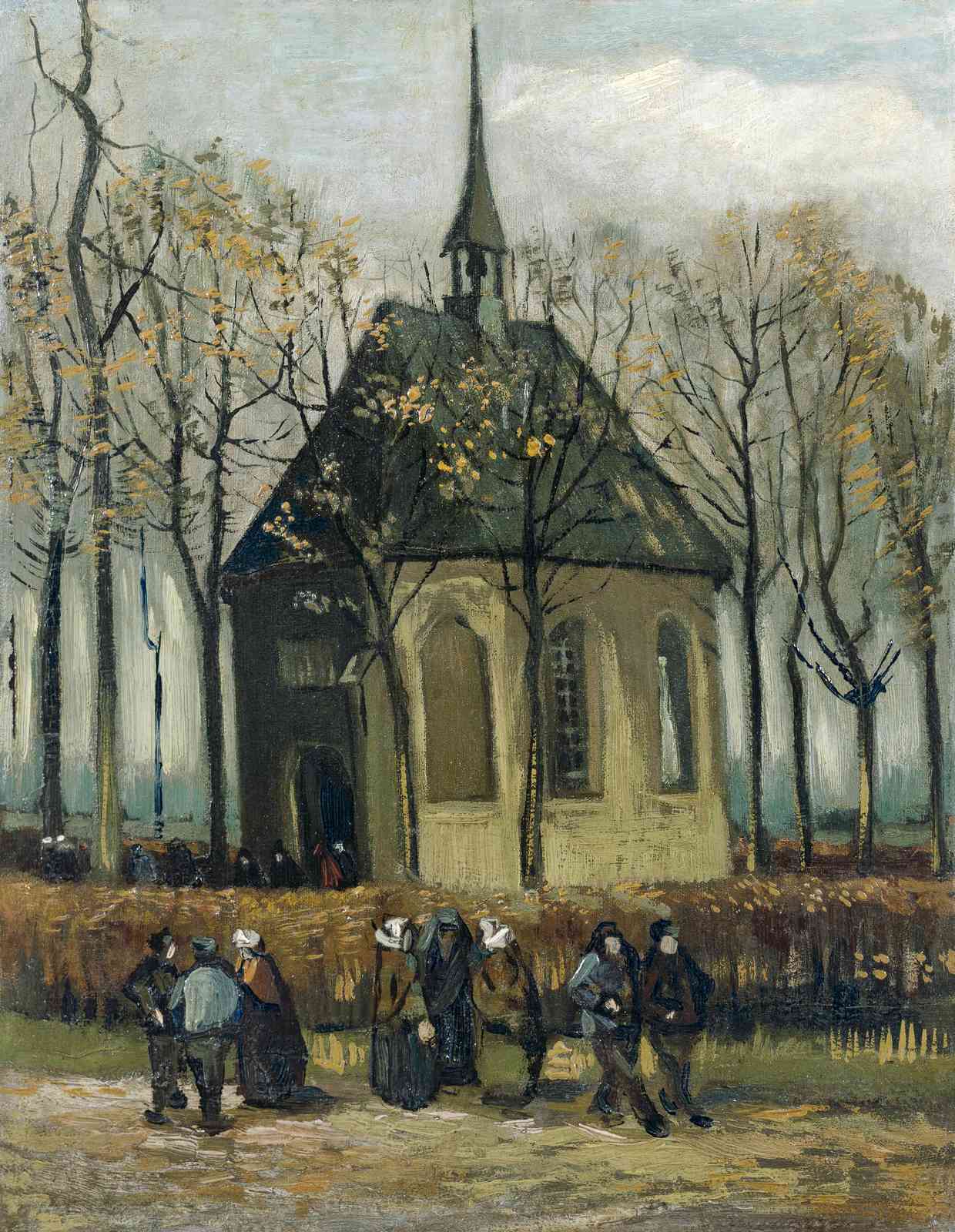 Autumn Village Church Landscape Van Gogh Wall Art