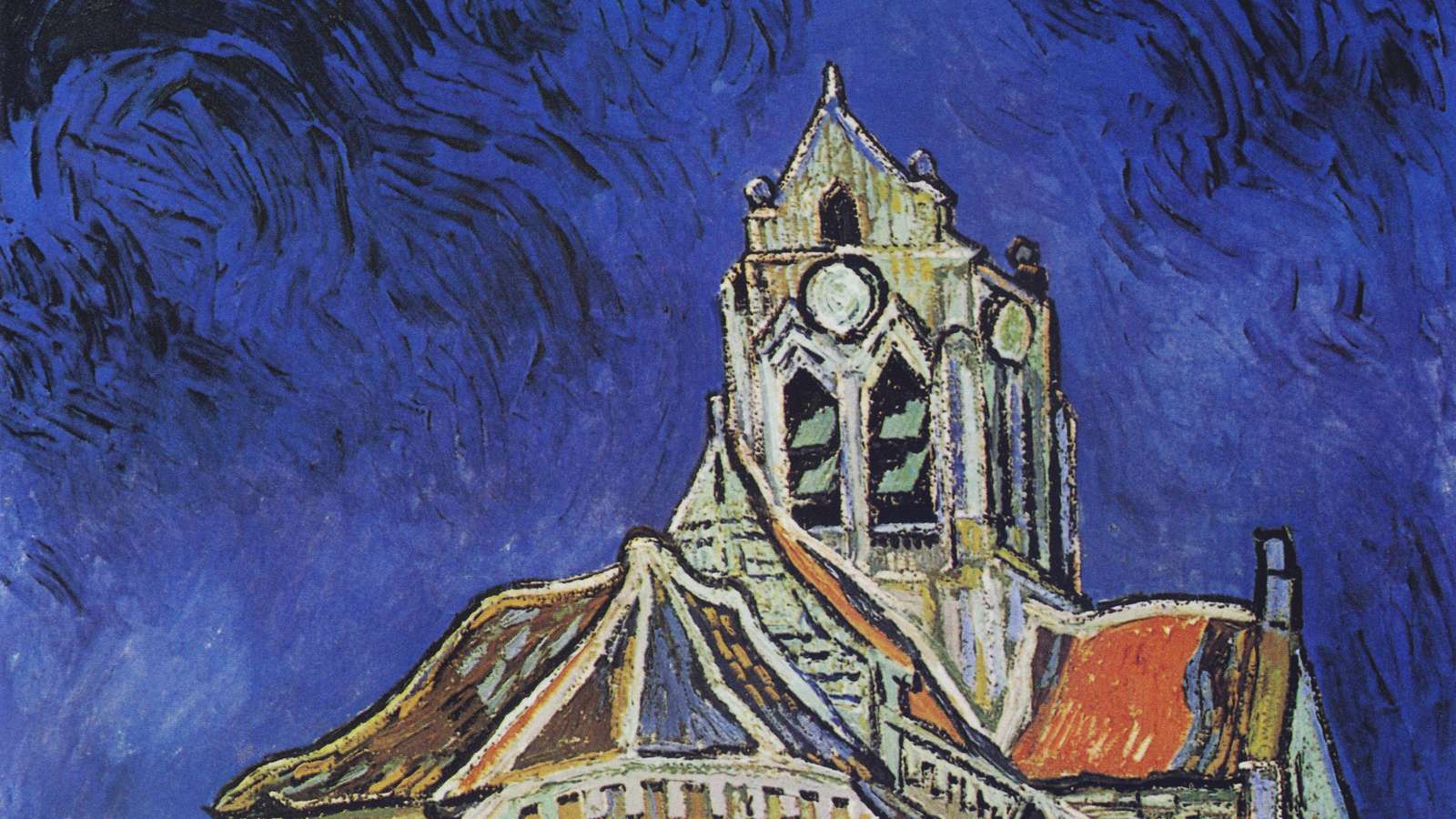 Starry Night Over Church Tower Wall Art