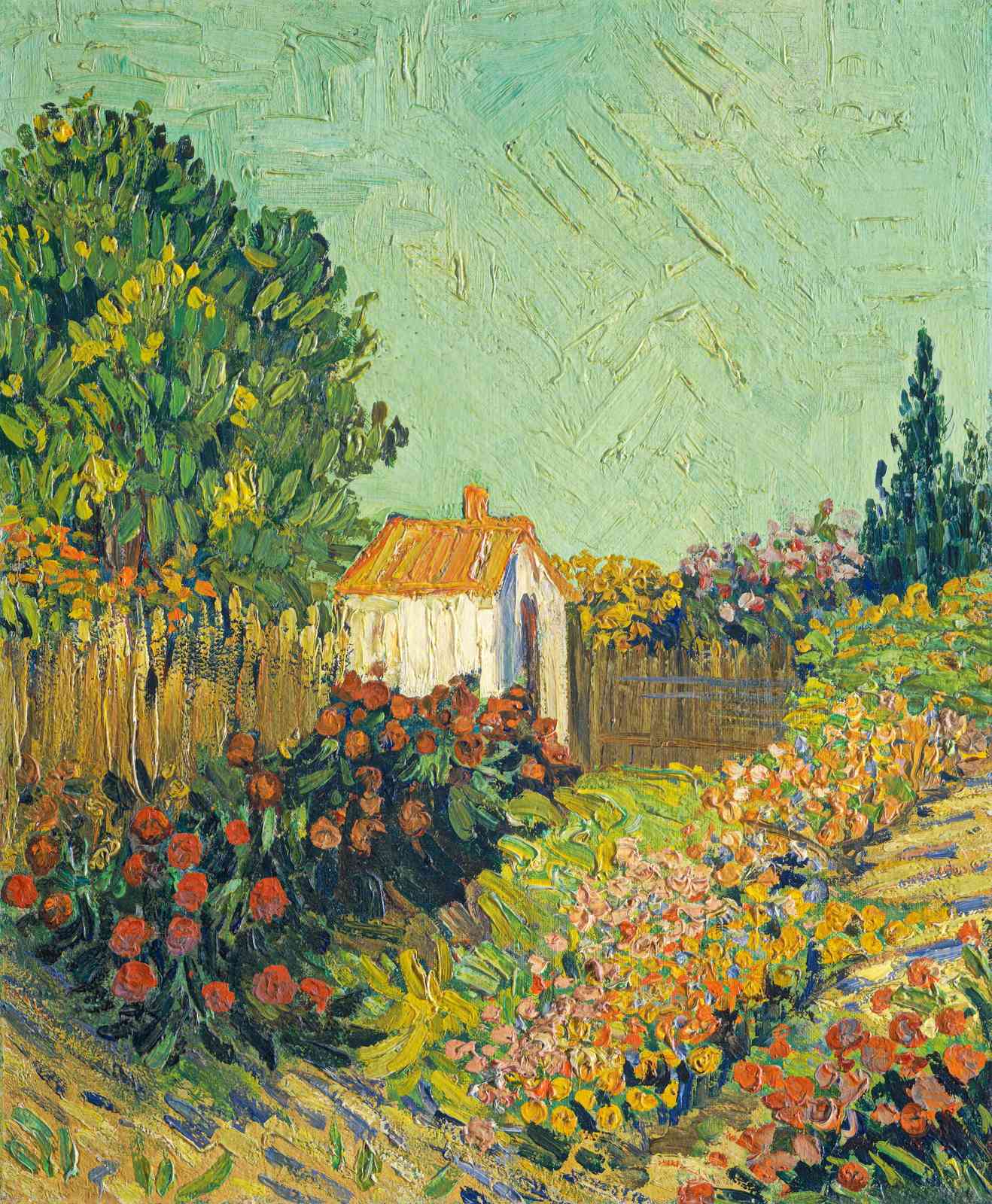 Vibrant Garden Scene Impressionist Wall Art