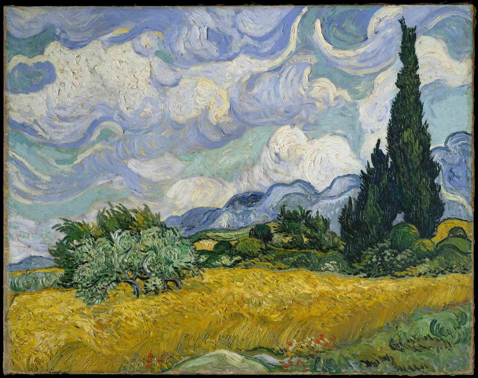 Van Gogh Wheat Field Cypress Wall Art