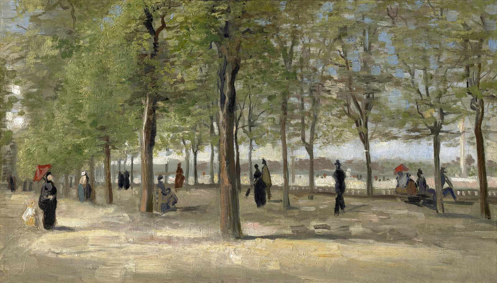 Vintage Park Scene Wall Art - Impressionist Wall Art