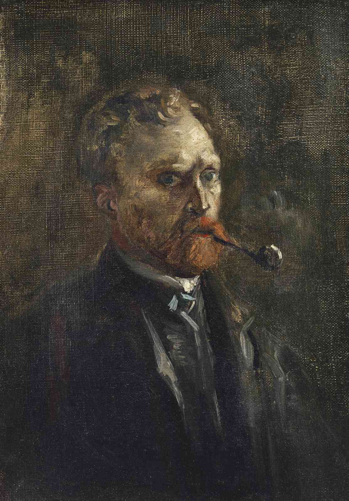 Vincent Van Gogh Self-Portrait Smoking Pipe Wall Art