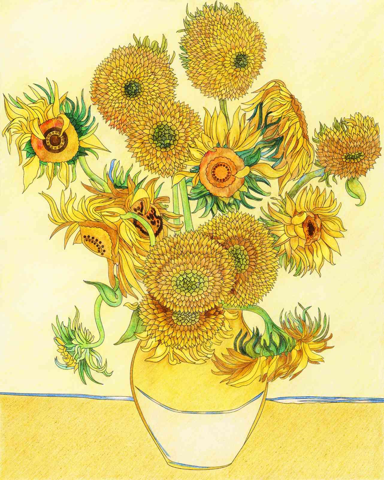 Vibrant Sunflowers on Yellow Wall Art