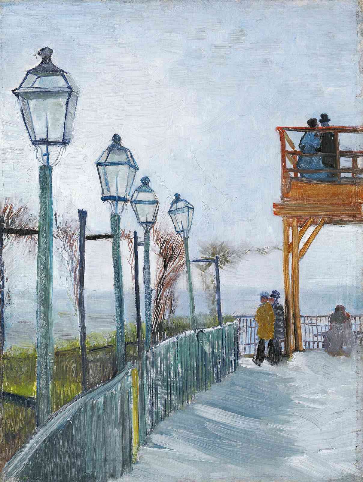 Vintage Street Lamps & Figures Wall Art
