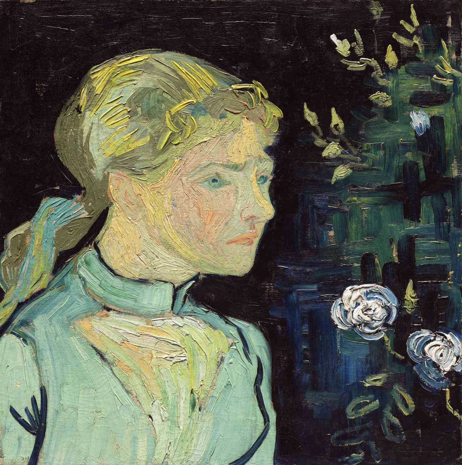 Van Gogh Portrait with Roses Wall Art