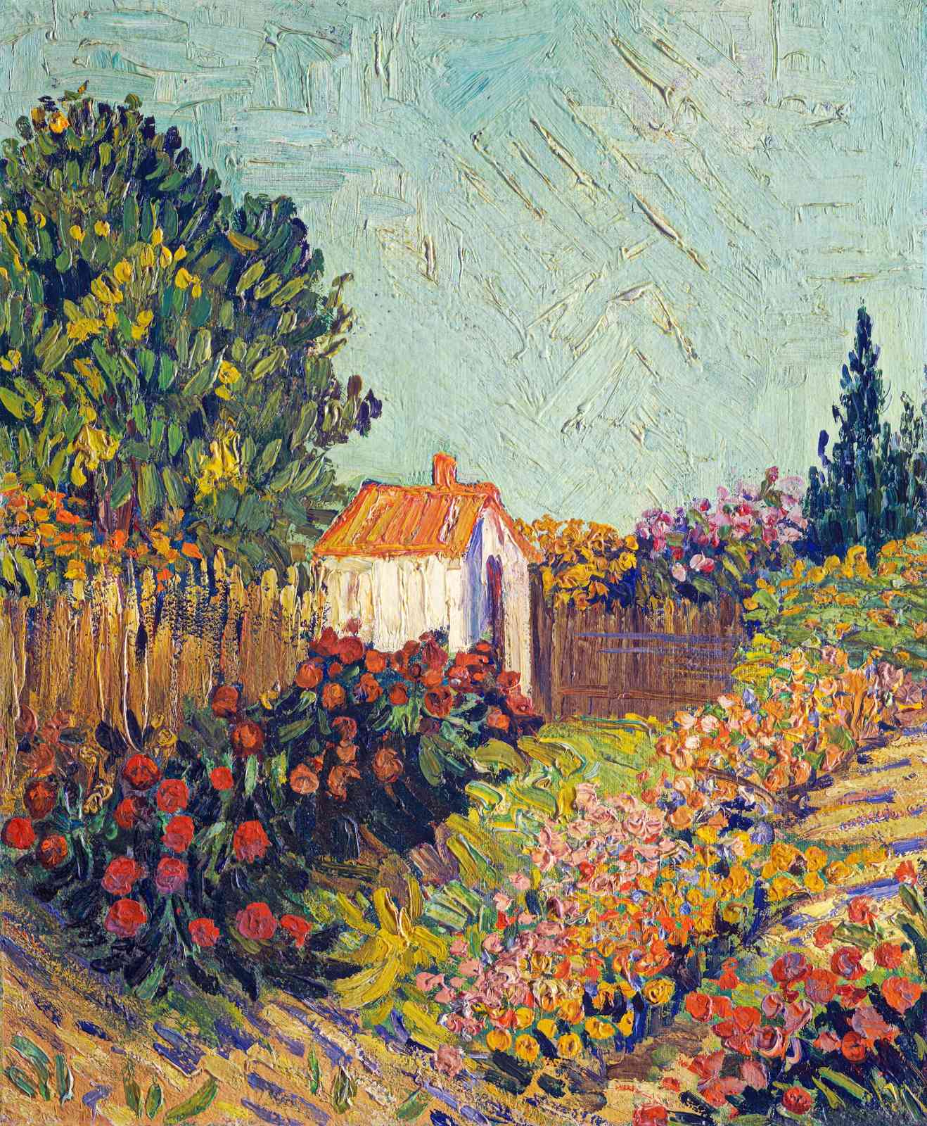Vibrant Garden House Impressionist Wall Art