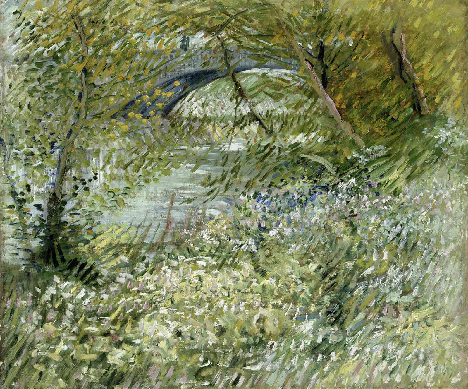 Impressionist Bridge & Wildflowers Wall Art