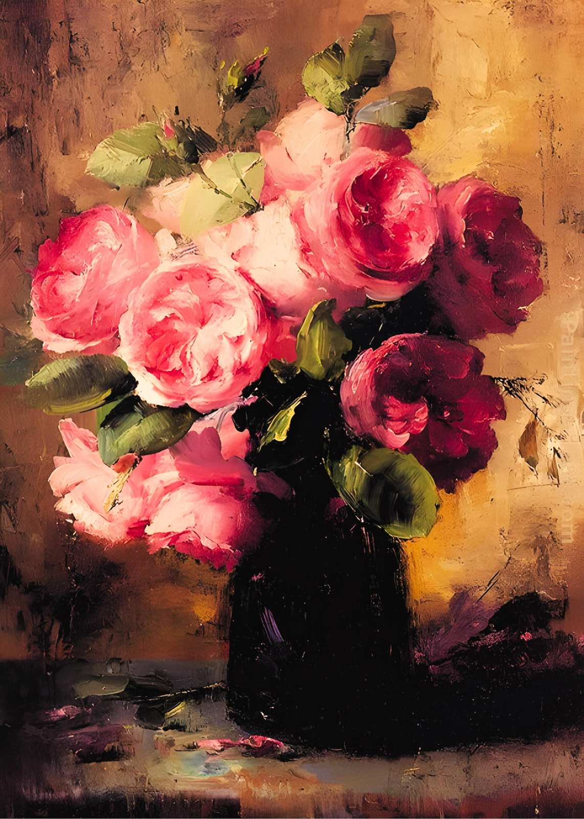 Impressionist Rose Bouquet Wall Art Wall Art