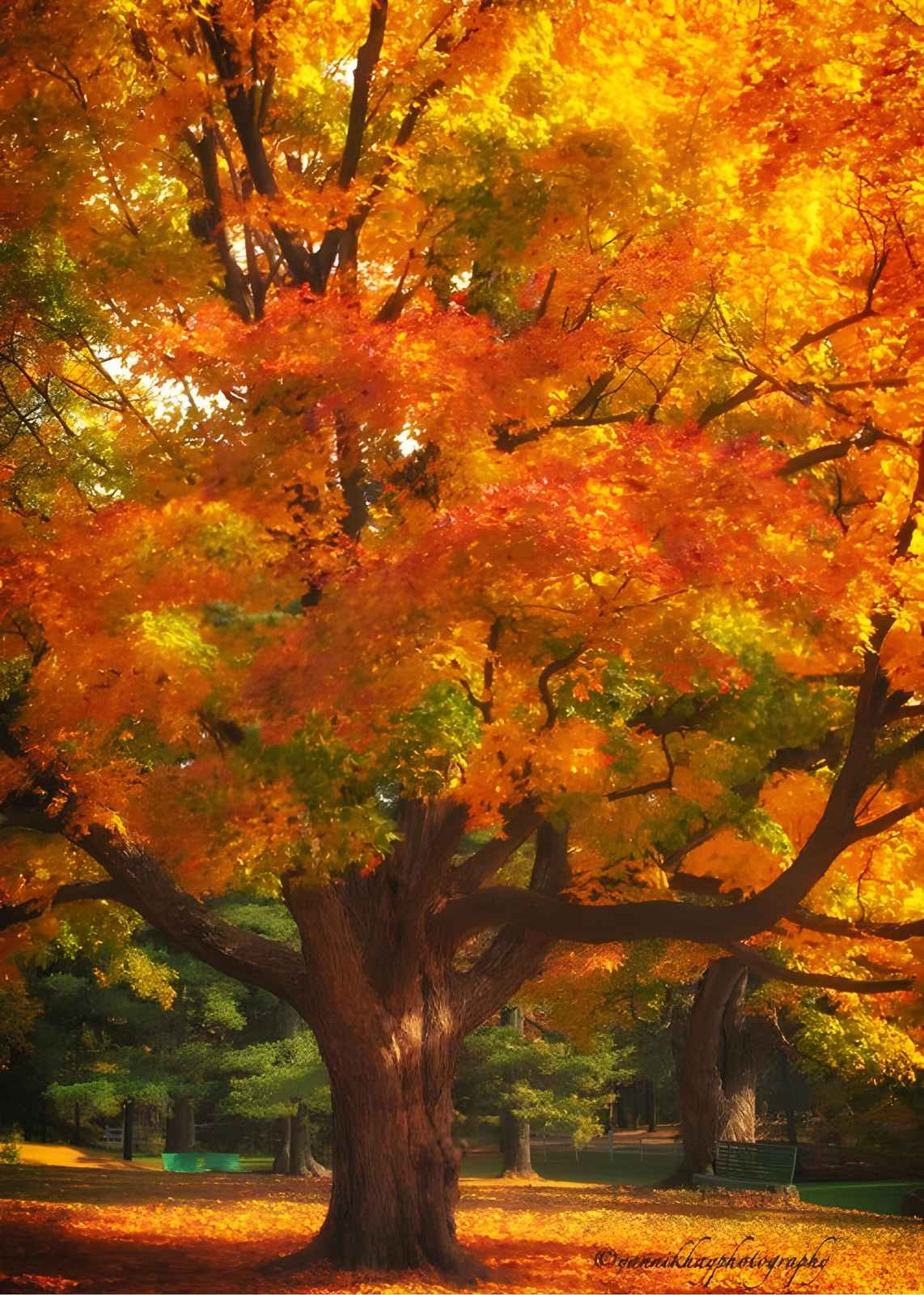 Vibrant Autumn Maple Tree Wall Art