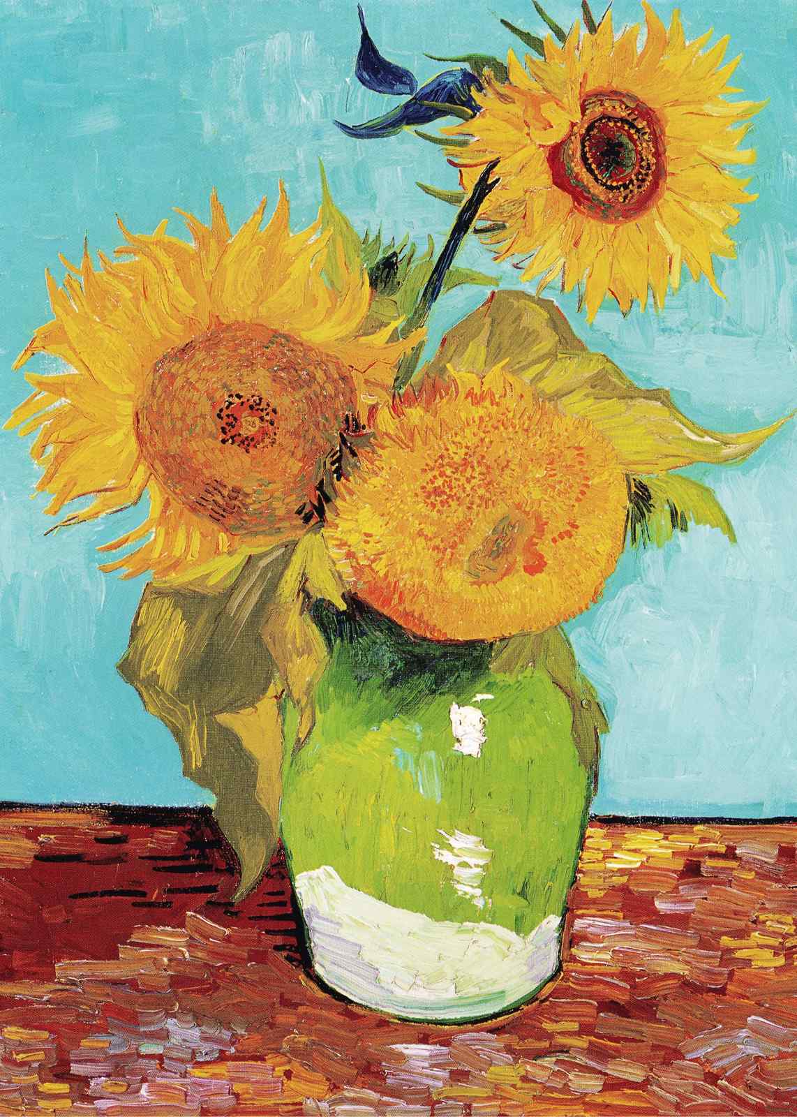 Vibrant Sunflowers in Green Vase Wall Art