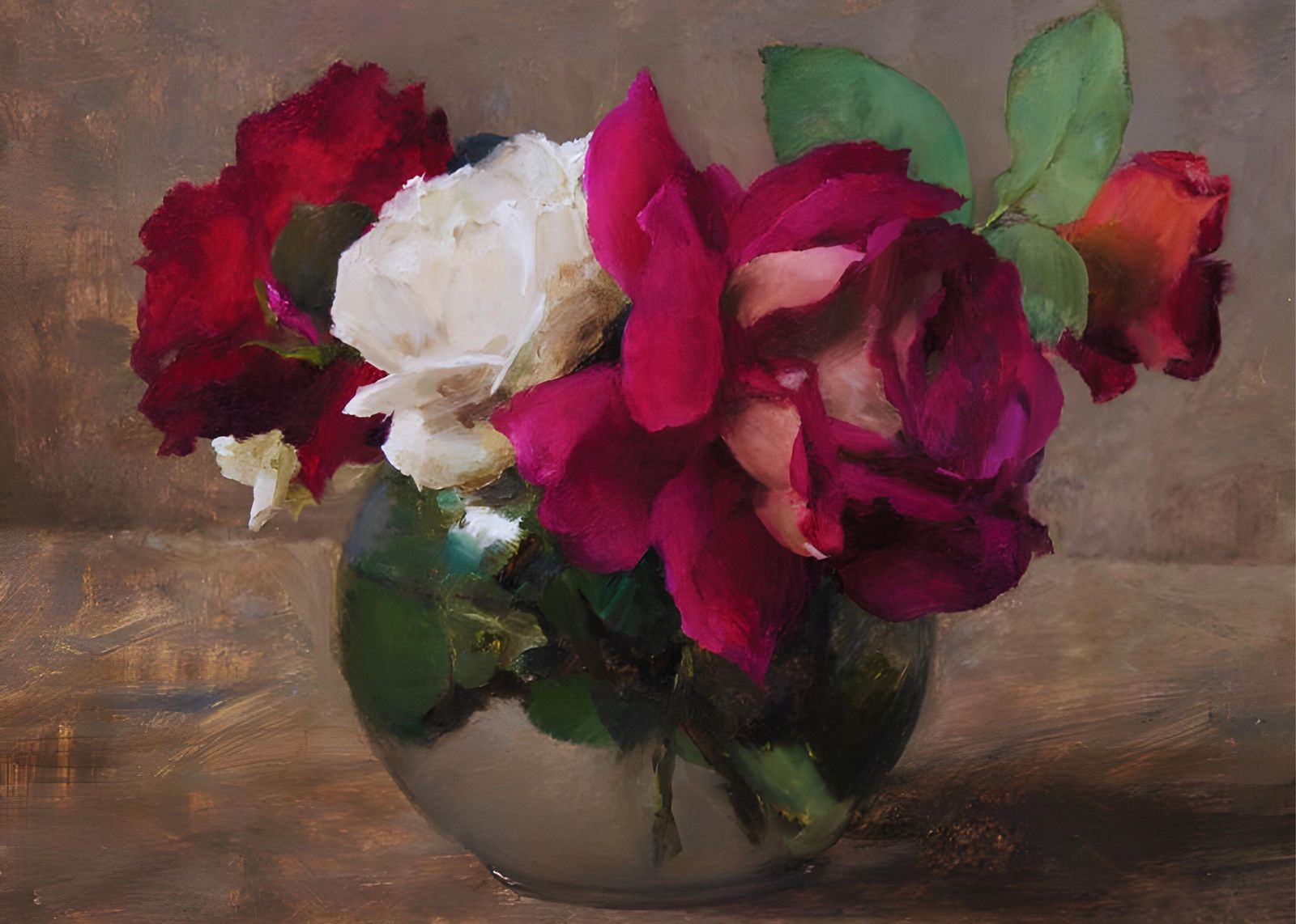 Rich Rose Bouquet Still Life Wall Art