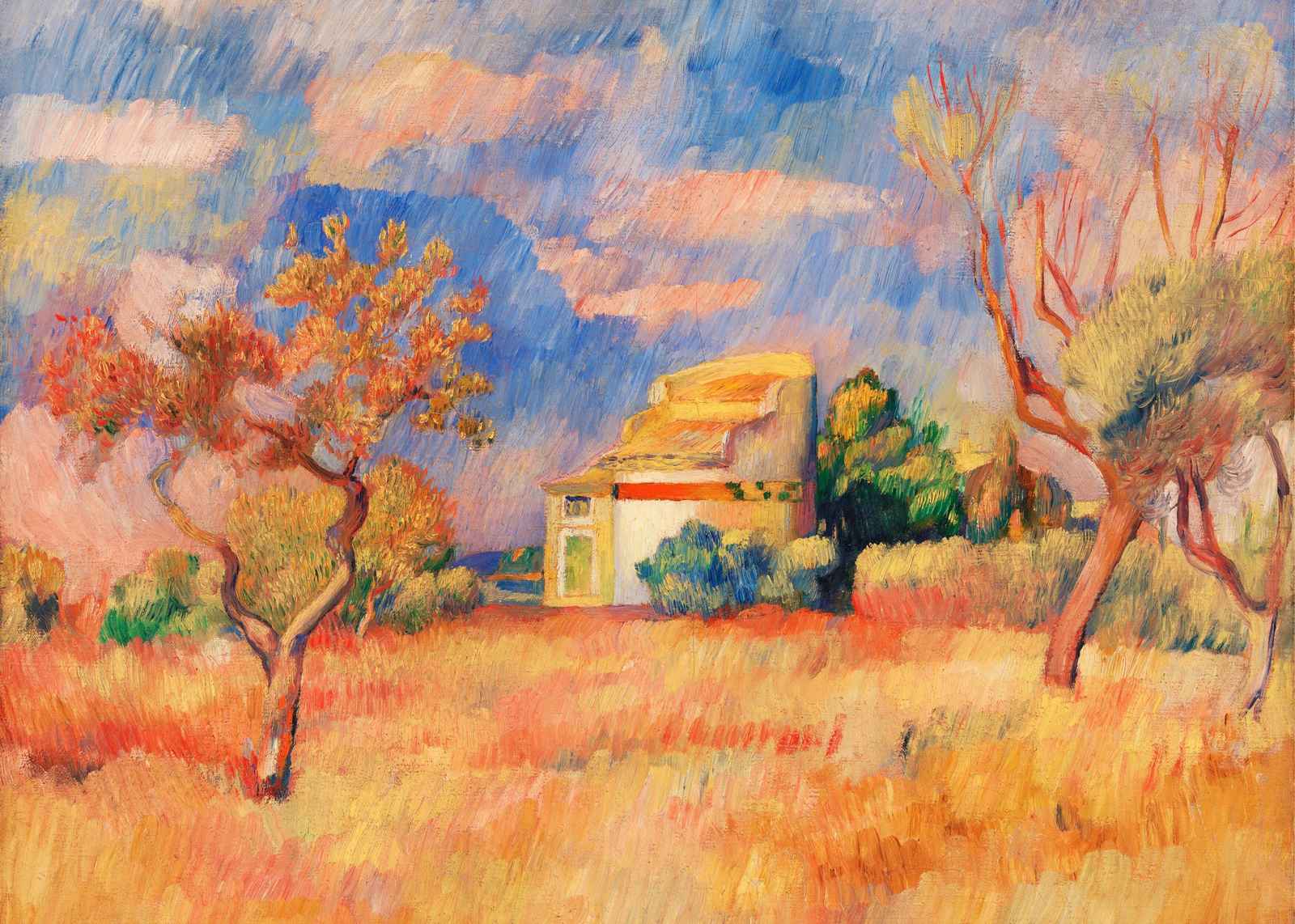 Vibrant Impressionist Landscape Oil Painting Wall Art