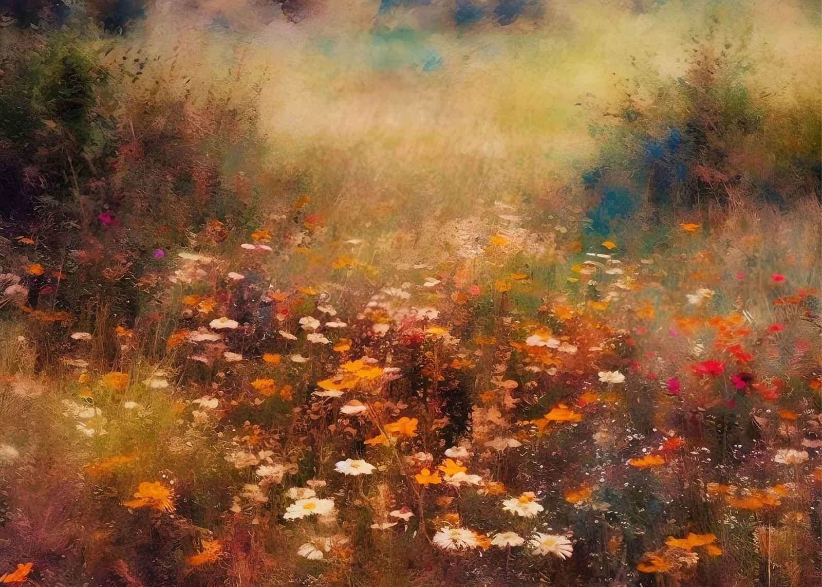Enchanted Meadow Floral Field Wall Art