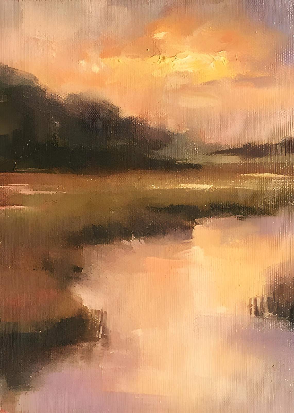 Serene Sunset Landscape Wall Art