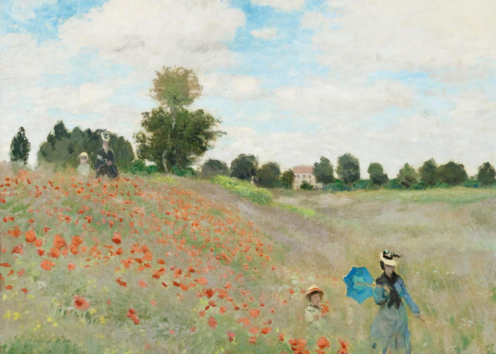 Impressionist Poppies & Figures Wall Art