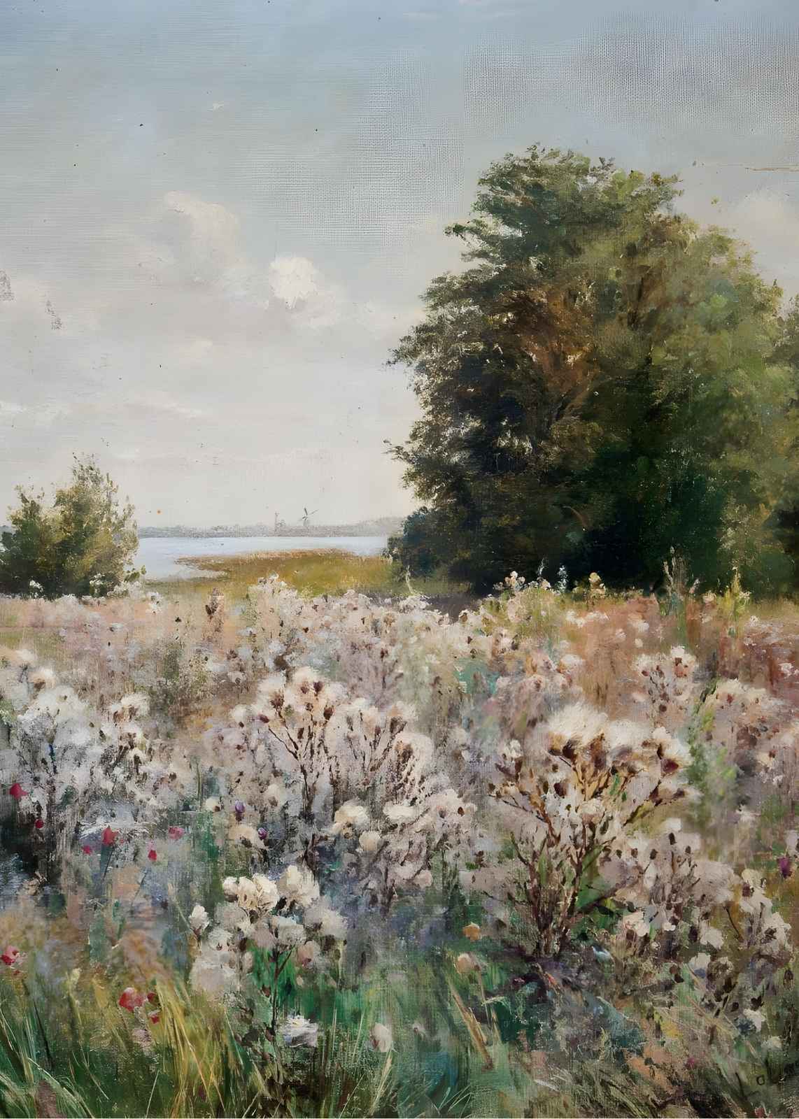 Vintage Meadow Landscape Wall Art