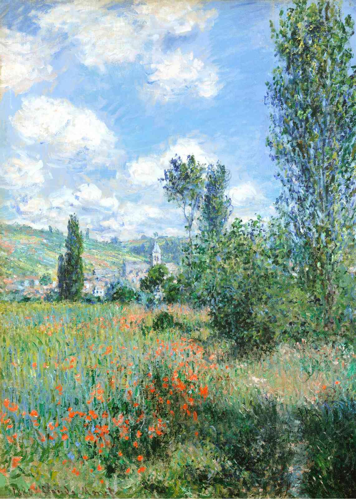 Poppy Field Landscape Impressionist Wall Art