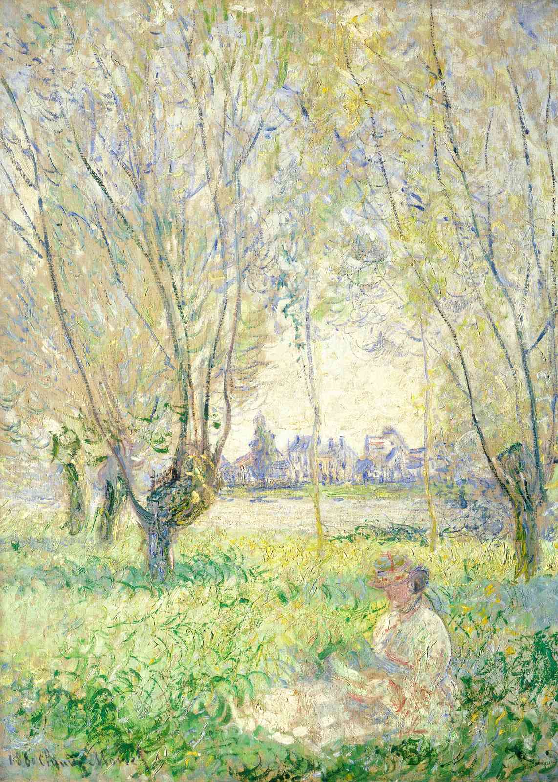 Serene Riverside Landscape Impressionist Wall Art