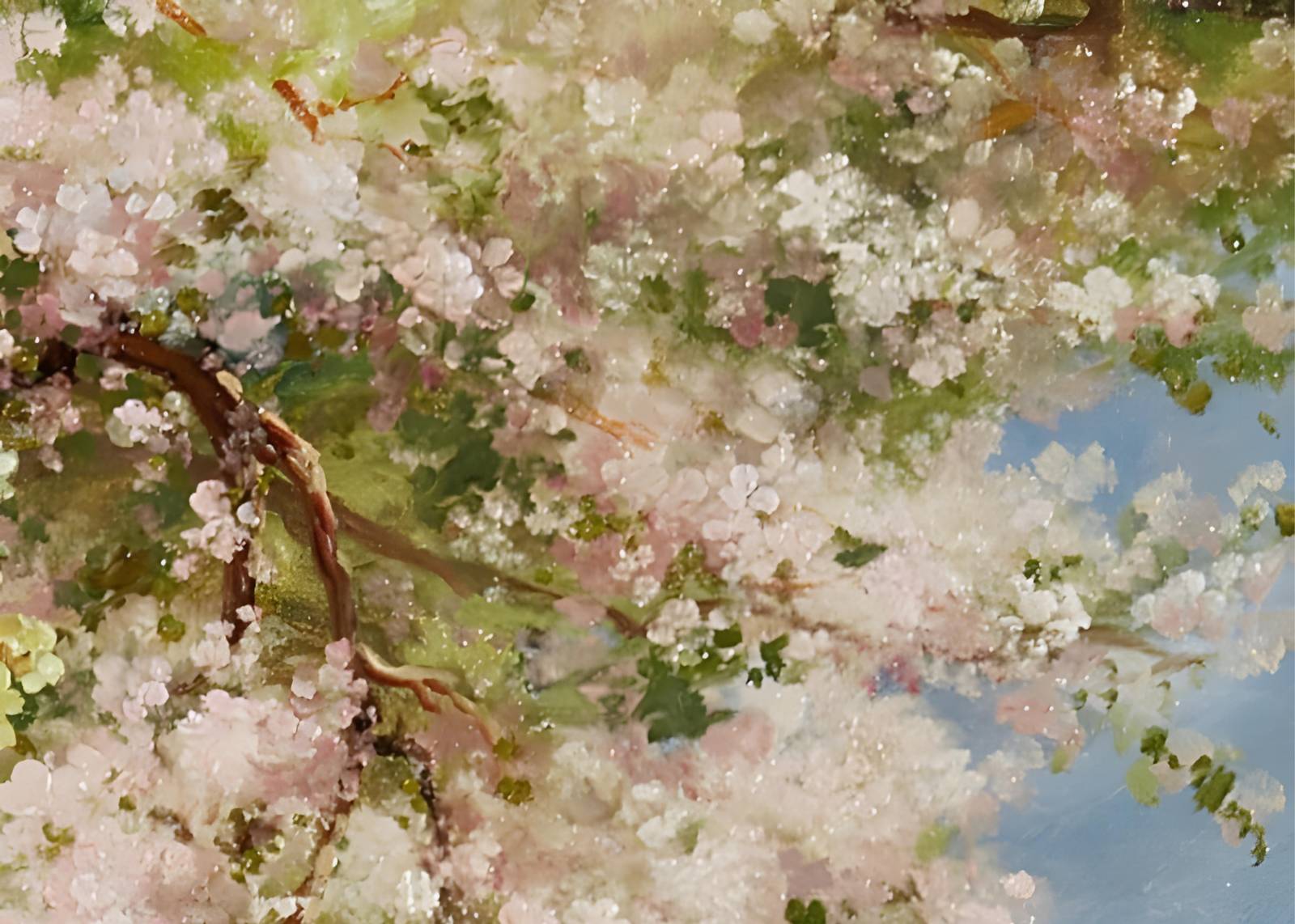 Blossoming Serenity: Pink Floral Tree Wall Art