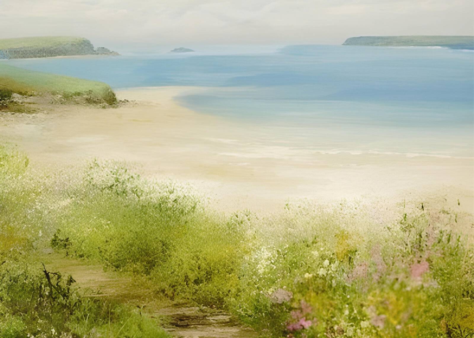 Coastal Path Serenity Seascape Wall Art