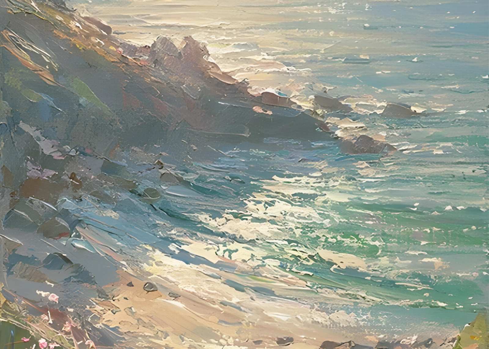Seaside Serenity Textured Coastal Art Wall Art