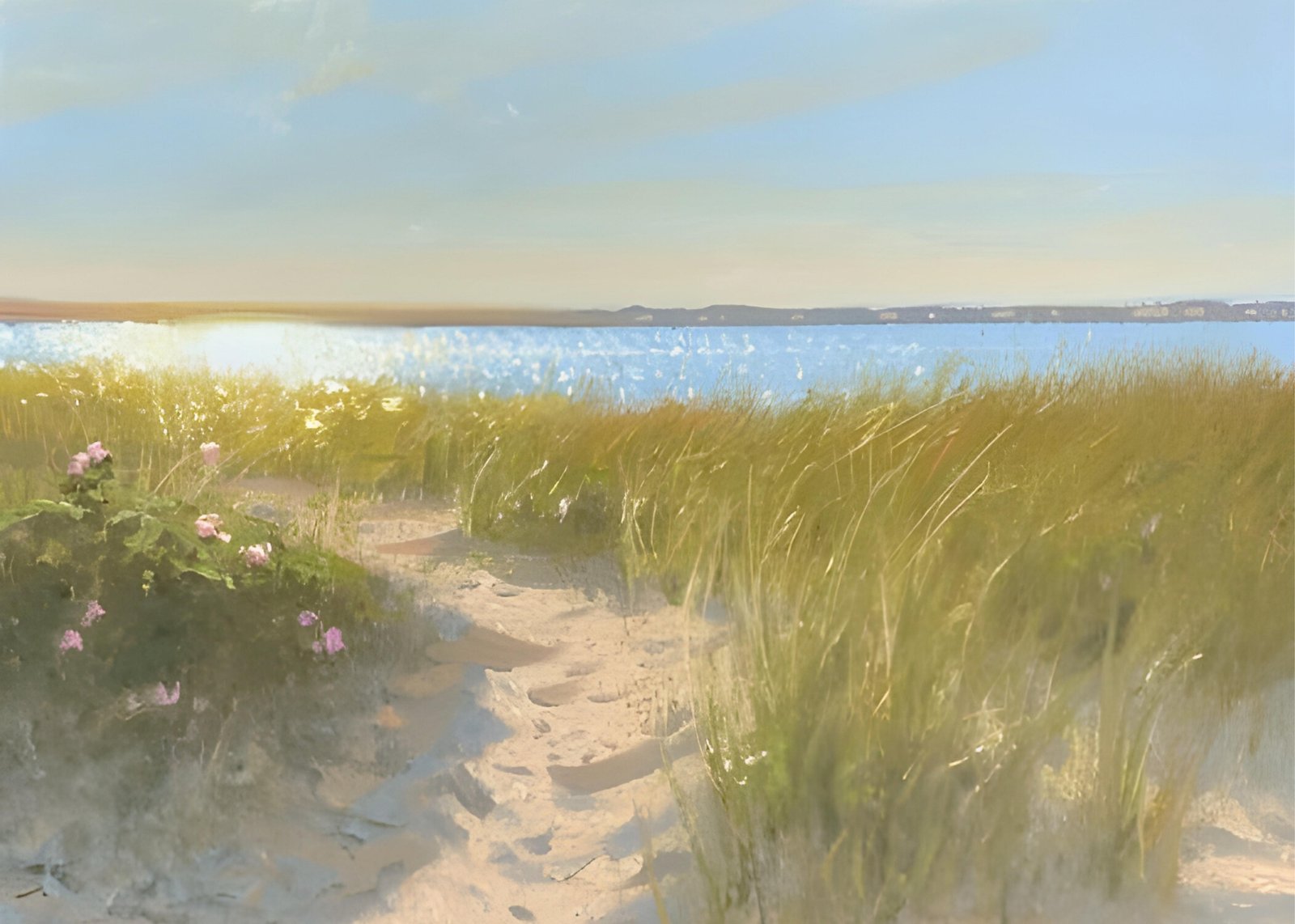 Serene Beach Path Coastal Landscape Wall Art