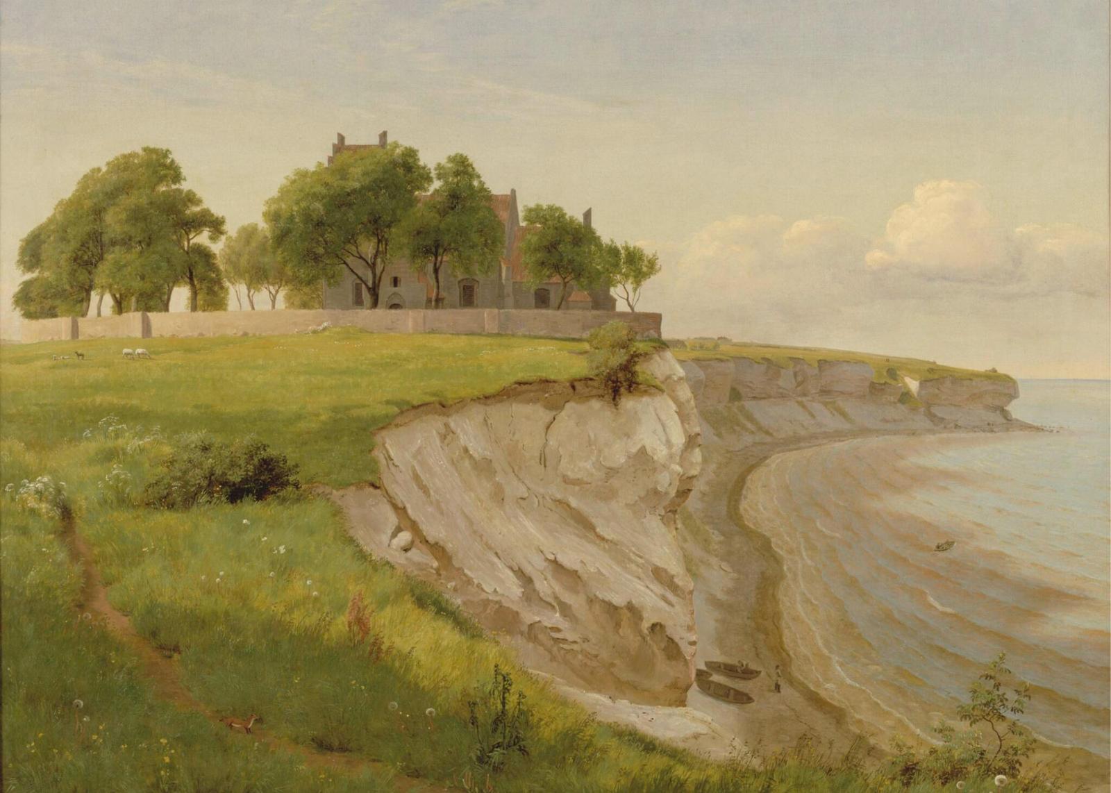 Serene Coastal Estate Landscape Wall Art