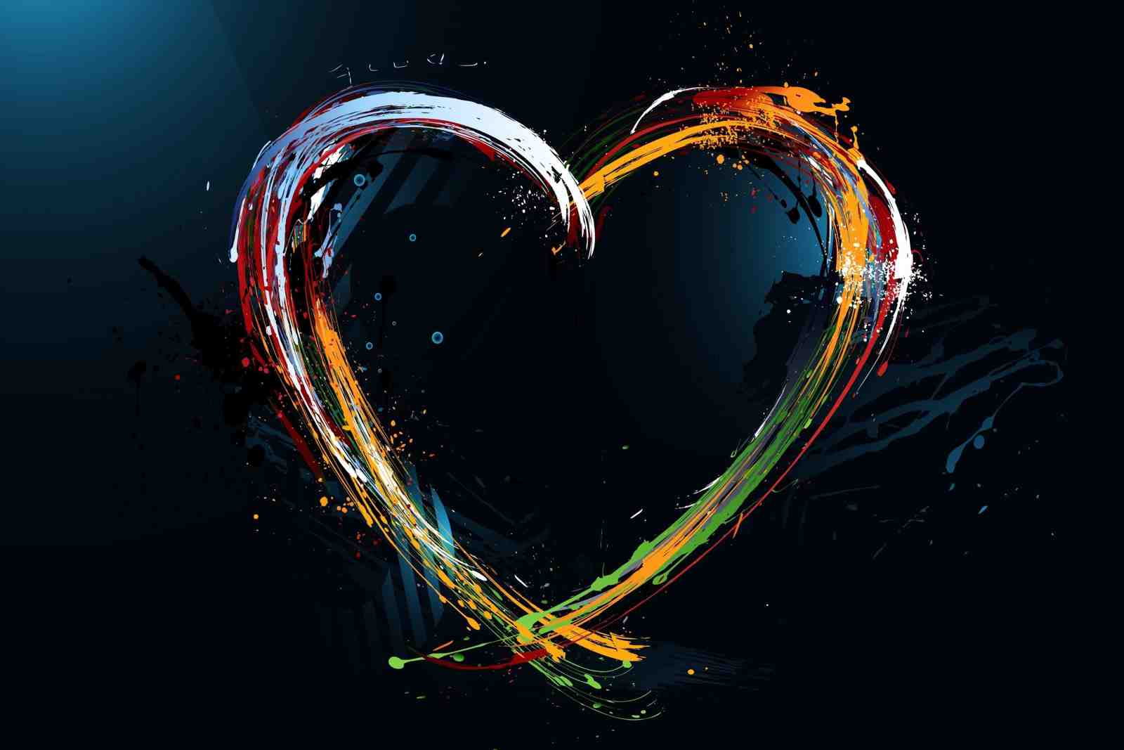 Vibrant Splash Heart Modern Wall Art