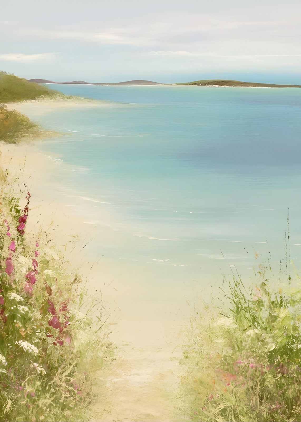 Coastal Path Serenity Landscape Wall Art