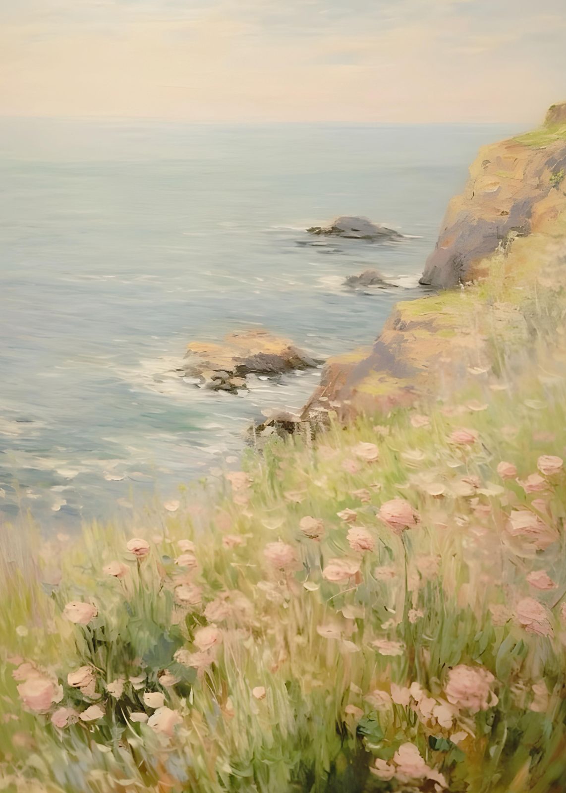 Seaside Blossom Cliff Wall Art
