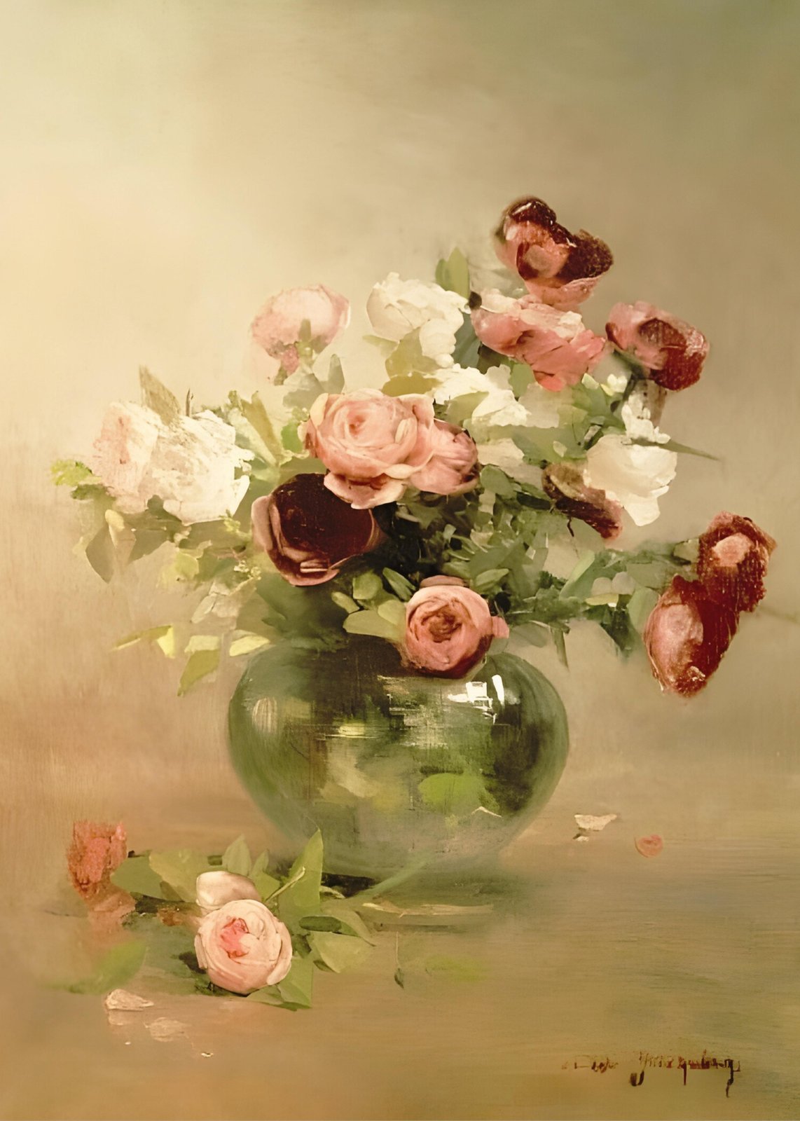 Elegant Rose Still Life Wall Art