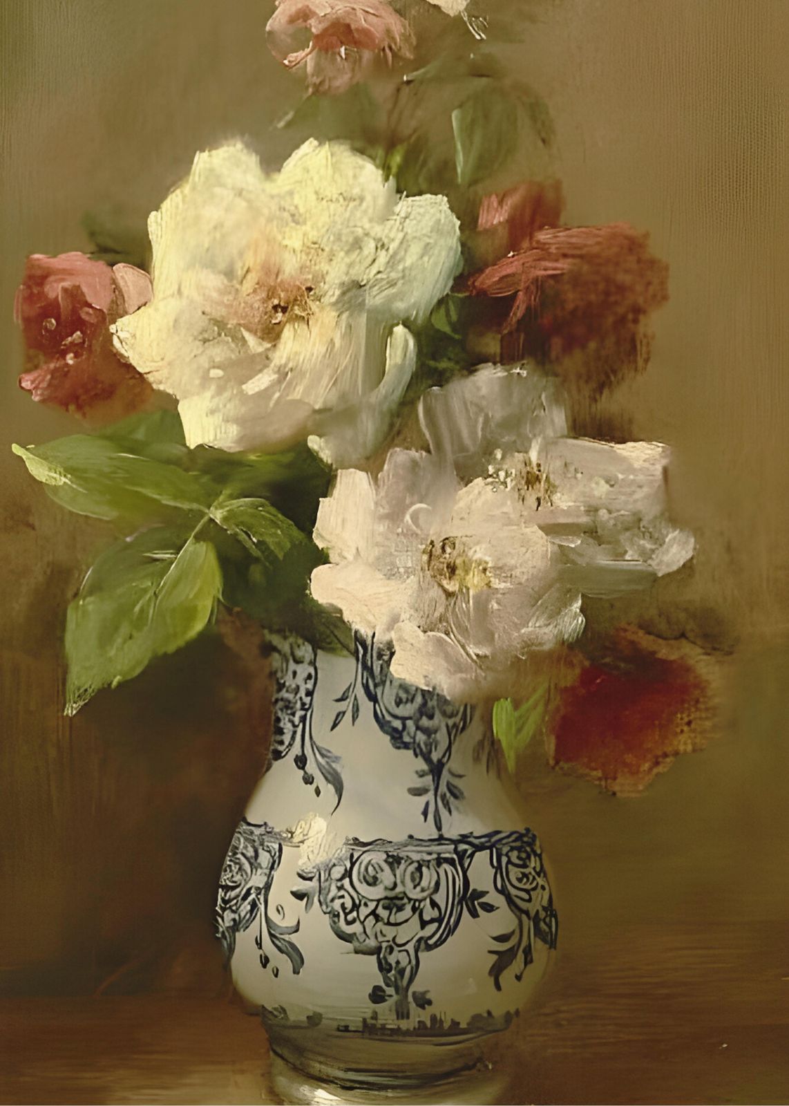 Elegant Floral Still Life Oil Painting Wall Art