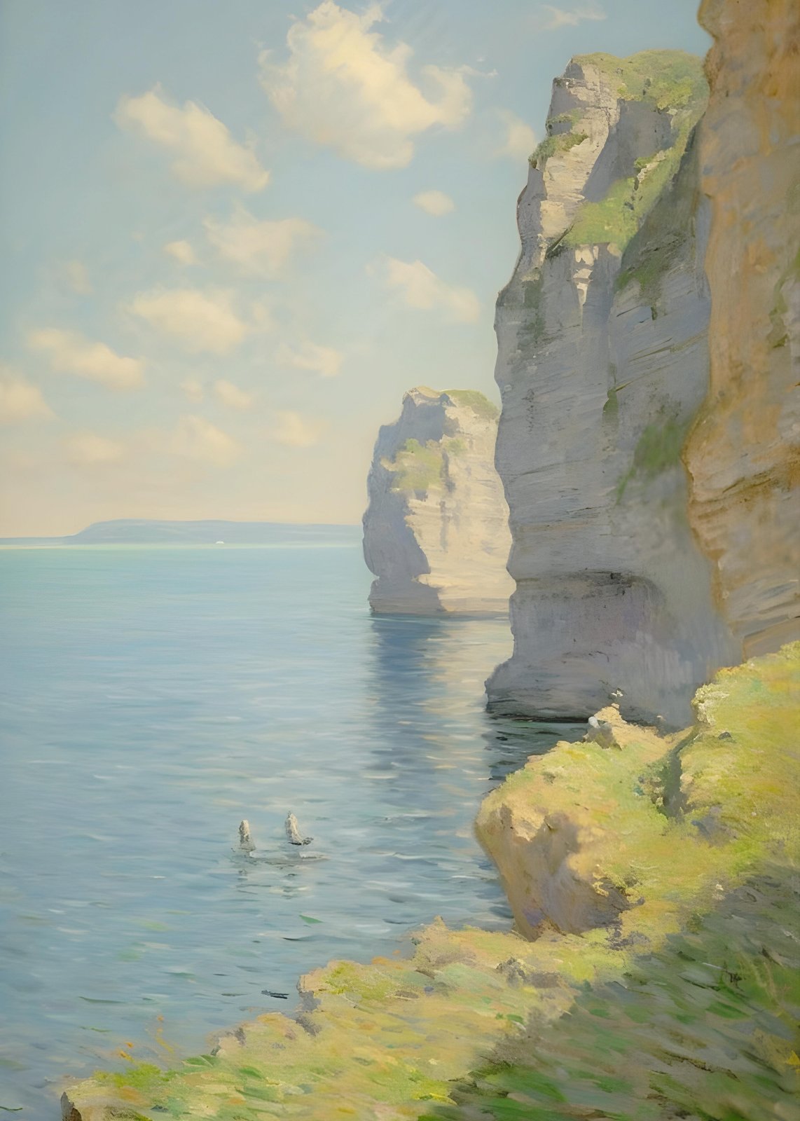 Serene Cliffs & Ocean View Landscape Wall Art